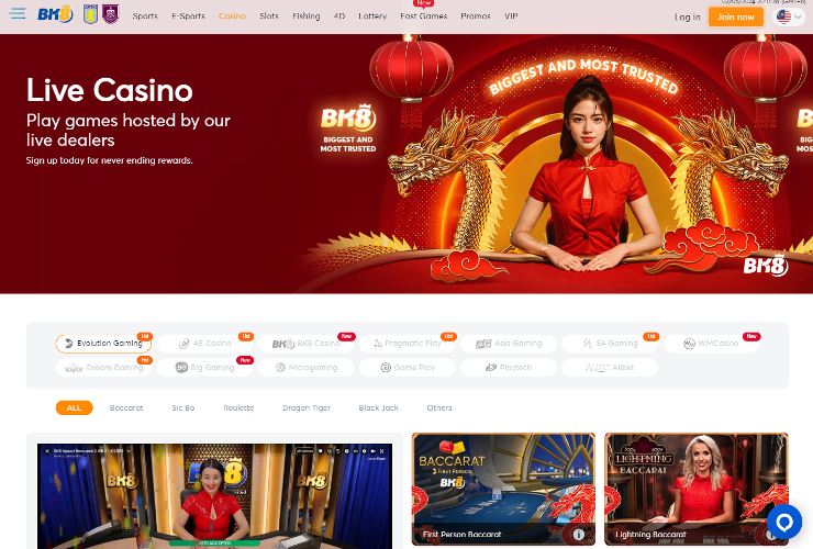 BK8 live casino games