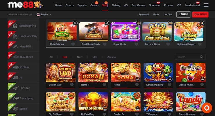 Slots at Me88 Malaysia