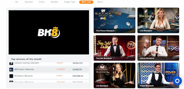 BK8 Blackjack Games