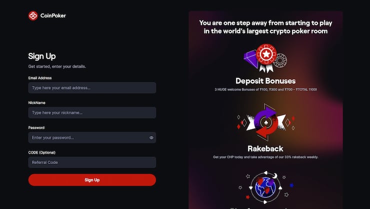 Coinpoker how to sign up