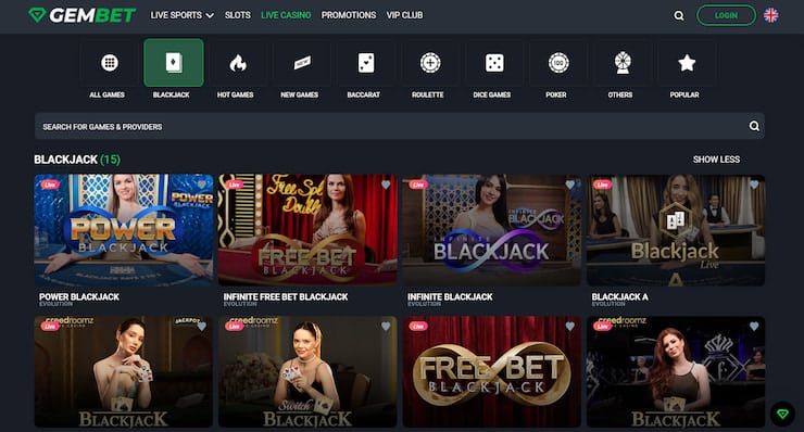Gembet MY blackjack casino